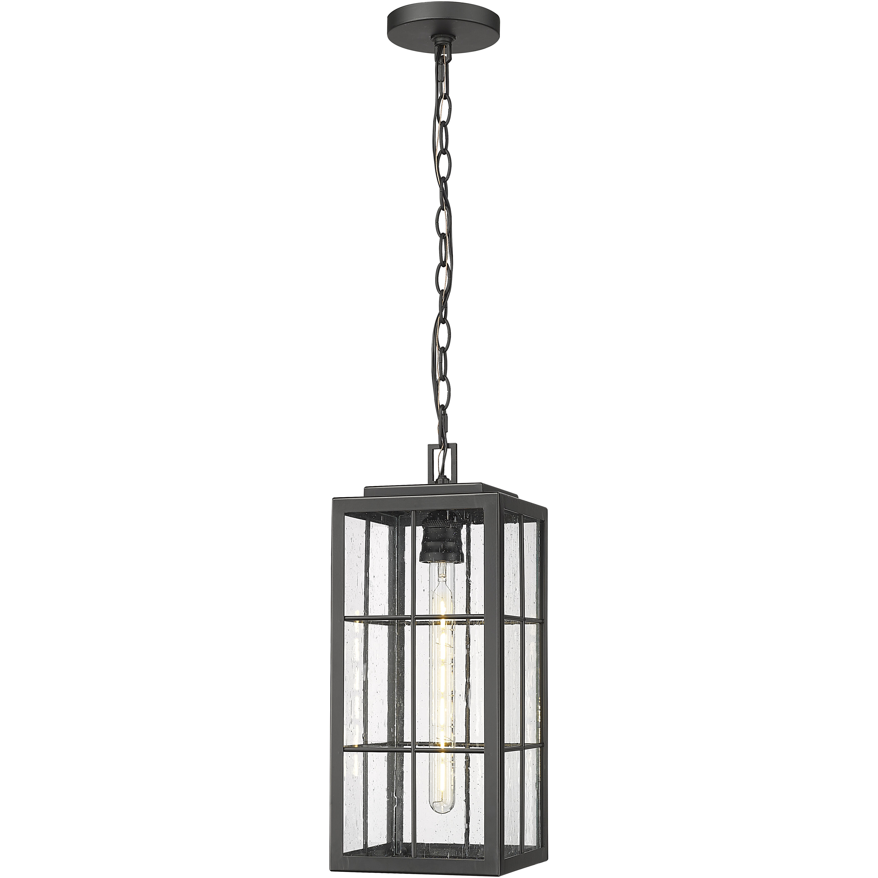 Jaxson 1 Light 7.5 inch Powder Coated Black Outdoor Hanging Lantern